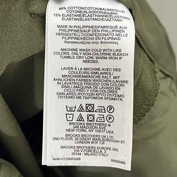 Brooks Brothers Women's Chino Pants Size 6 Green Cropped Ankle Mid Rise Stretch - Picture 6 of 6